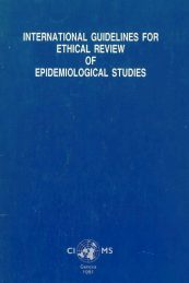 1991 International Guidelines for Ethical Review of Epidemiological Studies