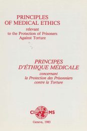 Principles of Medical Ethics Relevant to the Protection of Prisoners Against Torture