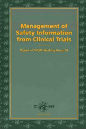 Management of Safety Information from Clinical Trials: Report of CIOMS Working Group VI